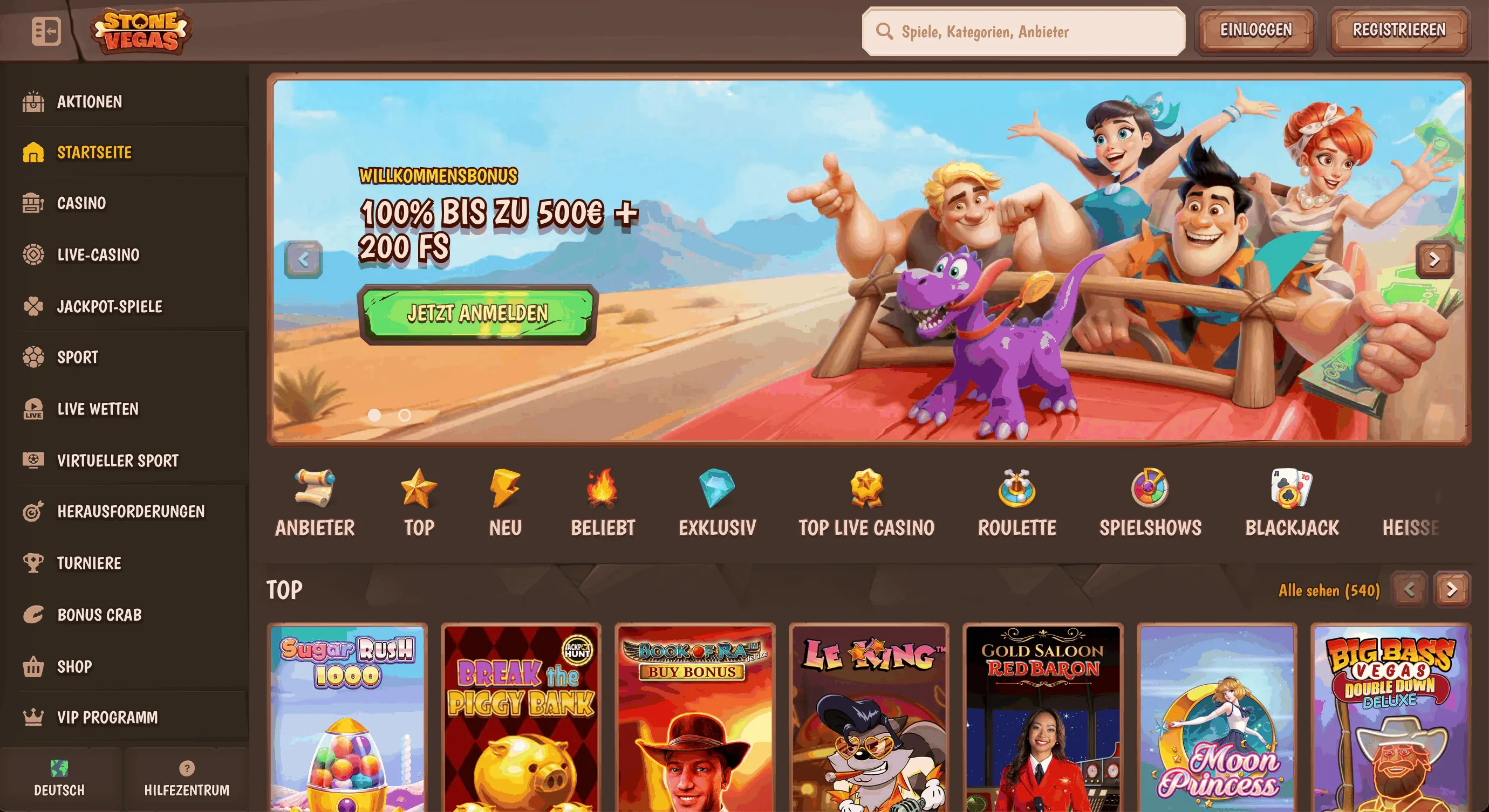 Stone Vegas Casino Homepage